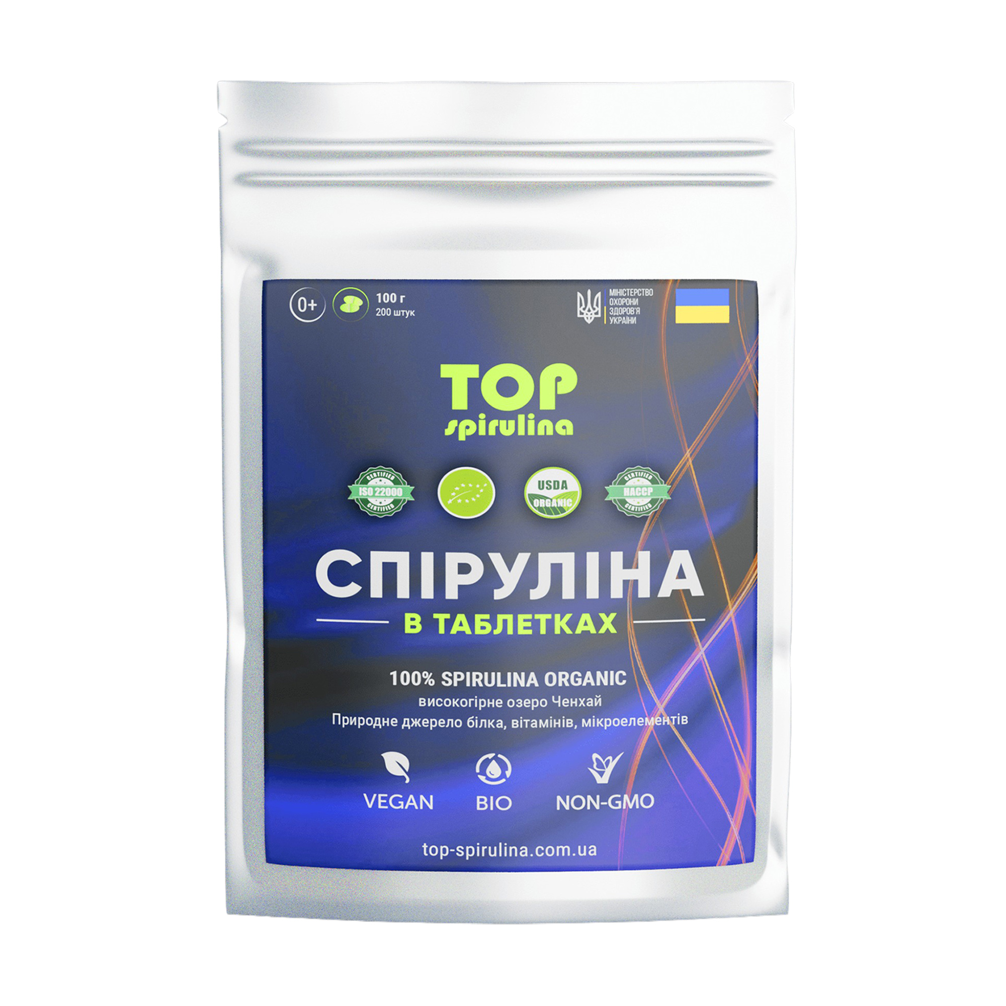 Спіруліна TOP Spirulina, 200 таблеток
